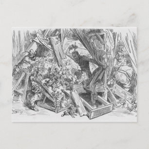 Cartão Postal Dom Quixote lutando contra os fantoches