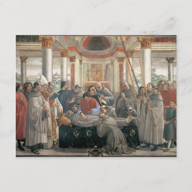 Cartão Postal Domenico Ghirlandaio: A morte da Rua. Francis (Frente)
