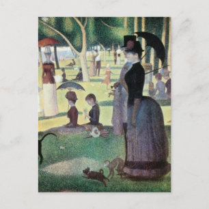 Cartão Postal Domingo à tarde, Ilha La Grande Jatte, por Seurat