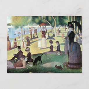 Cartão Postal Domingo à tarde, Ilha La Grande Jatte, por Seurat
