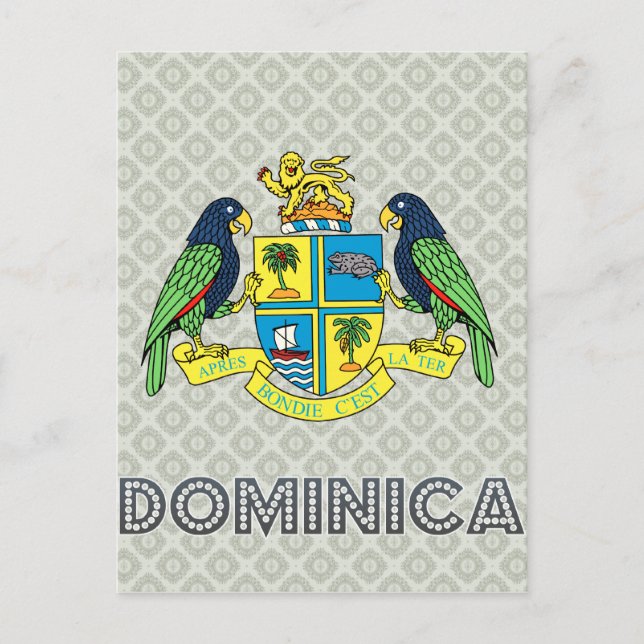 Cartão Postal Dominica Casaco de Armas (Frente)