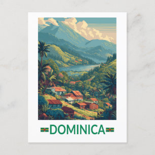 Cartão Postal Dominica Viagem Art Vintage