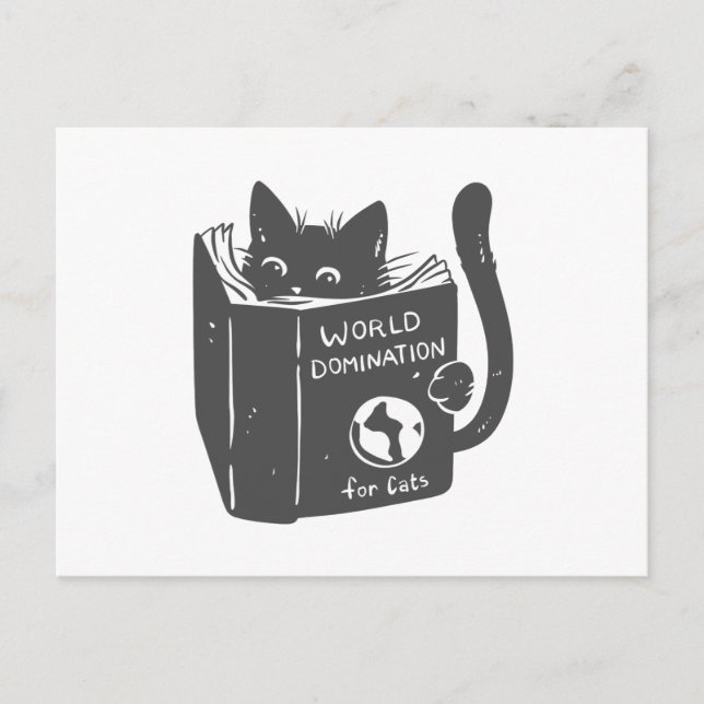 Cartão Postal Domínio do mundo do gato para gatos - Escolha a co (Frente)