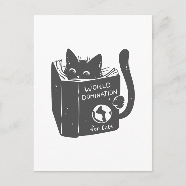 Cartão Postal Domínio do mundo do gato para gatos - Escolha a co (Frente)