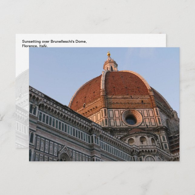 Cartão Postal Domo de Brunelleschi, Florença, Itália - (Frente/Verso)