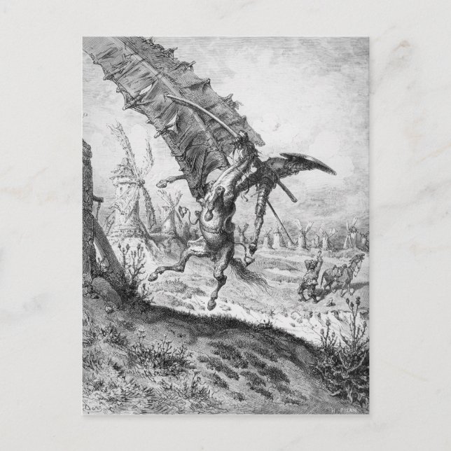 Cartão Postal Don Quixote e os Windmills (Frente)