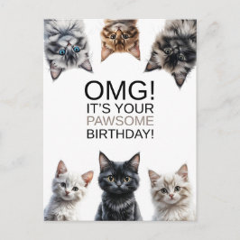 Cartão Postal Dona dos Gatos Aniversário | Oba! É seu aniversári