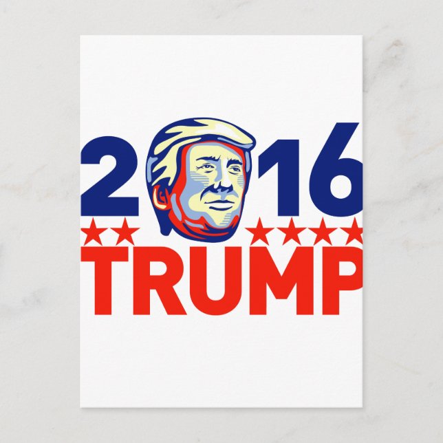 Cartão Postal Donald Trump 2016 Presidente Retro (Frente)