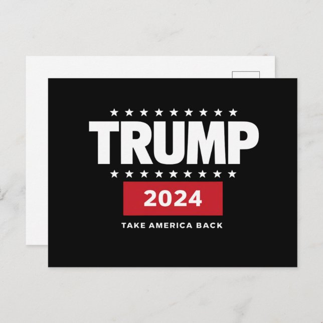 Cartão Postal Donald Trump 2024 Retire a Eleição Americana (Frente/Verso)