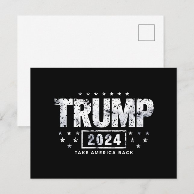 Cartão Postal Donald Trump 2024 Retire a Eleição Americana (Frente/Verso)