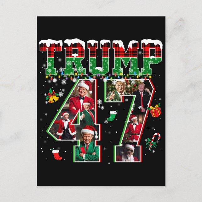 Cartão Postal Donald Trump 47.º Presidente 2024 Papais noeis de  (Frente)