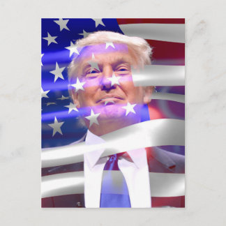 Cartão Postal donald trump american flag