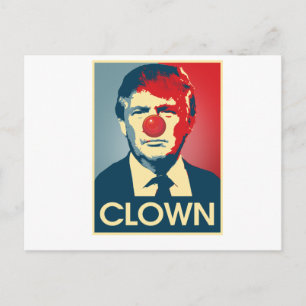 Cartão Postal Donald Trump CLOWN — Anti-Trump 2016 -