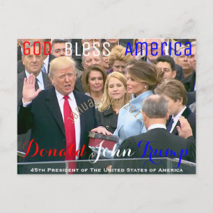 Cartão Postal Donald Trump fazendo seu juramento de escritório