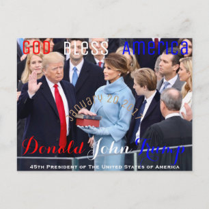 Cartão Postal Donald Trump fazendo seu juramento de escritório