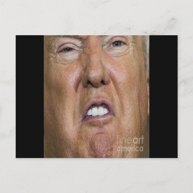 Cartão Postal Donald Trump Mouth Dente Biting (Frente)