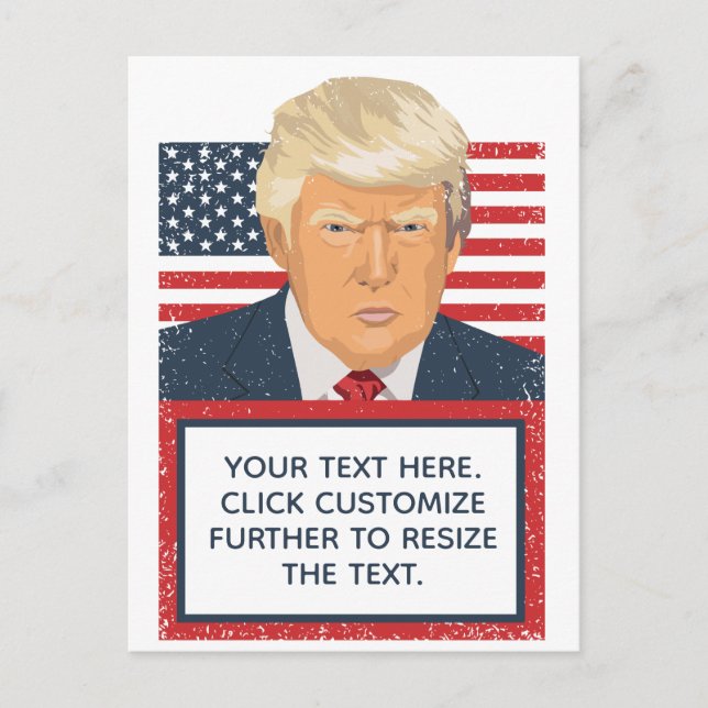 Cartão Postal Donald Trump Seu Texto (Frente)