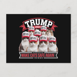 Cartão Postal Donald Trump Torna os Gatos Seguros Novamente 2024