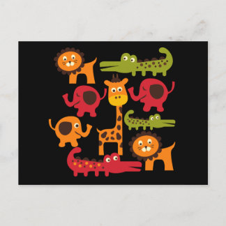 Cartão Postal Donativos de Impressão de Animais do Jardim Zoológ
