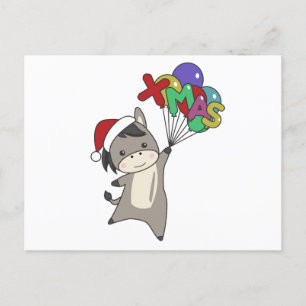 Cartão Postal Donkeys Natal Donkeys Animais de inverno