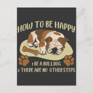 Cartão Postal Dono de Bulldog Inglês Adorável Amante de Animais 
