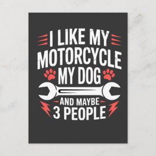 Cartão Postal Dono de Cachorro de Motocicleta Humor
