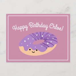 Cartão Postal Donut Aniversário Purpurina Galáxia