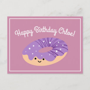 Cartão Postal Donut Aniversário Purpurina Galáxia