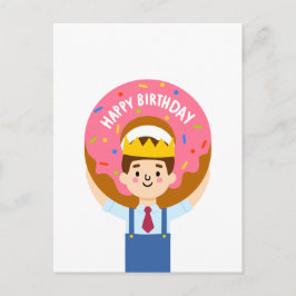 Cartão Postal Donut de aniversário feliz