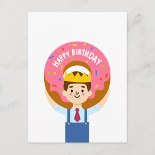 Cartão Postal Donut de aniversário feliz