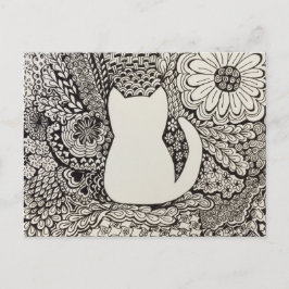 Cartão Postal Doodle Cat