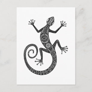 Cartão Postal Doodle do lagarto ou da salamandra