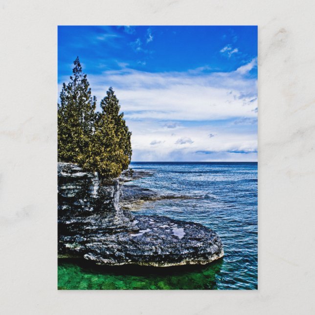 Cartão Postal Door County Postcard, Cave Point (Frente)