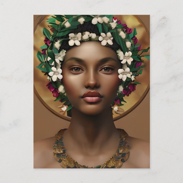 Cartão Postal Dor na Potência | Rainha Afro-Americana (Frente)