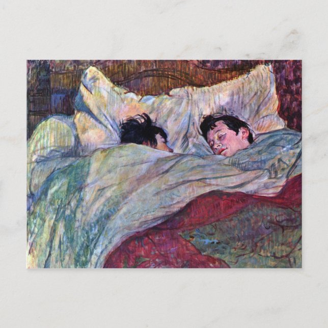 Cartão Postal Dormir por Toulouse-Lautrec (Frente)