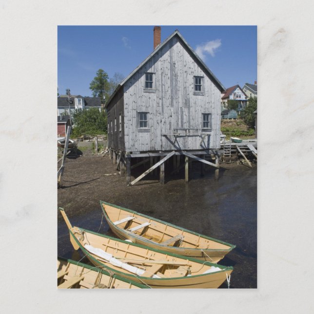Cartão Postal Dory builder,Lunenburg, Nova Escócia, Canadá (Frente)