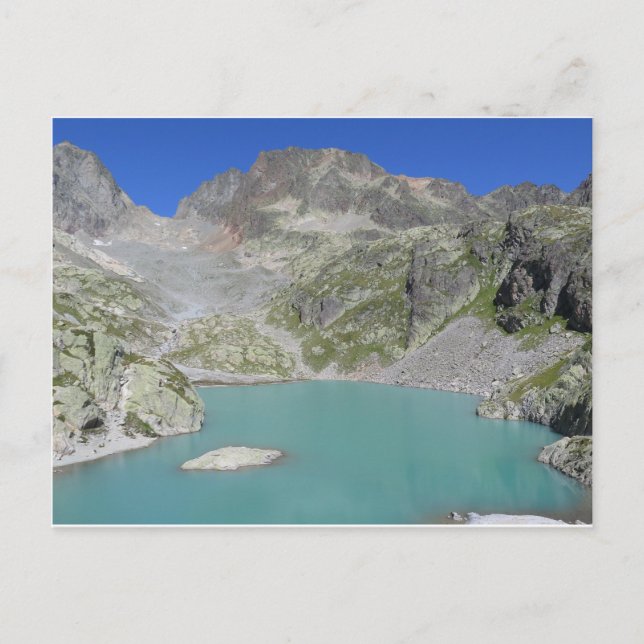 Cartão Postal dos Alpes Franceses Lac Blanc (Frente)