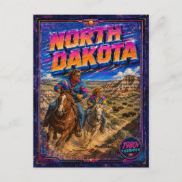 Cartão postal dos anos 80 de North Dakota 80s Retr