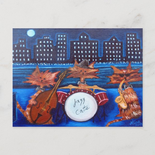 Cartão Postal dos Gatos de Jazz (Frente)