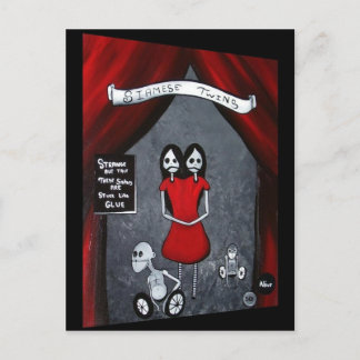 Cartão postal dos gêmeos siameses