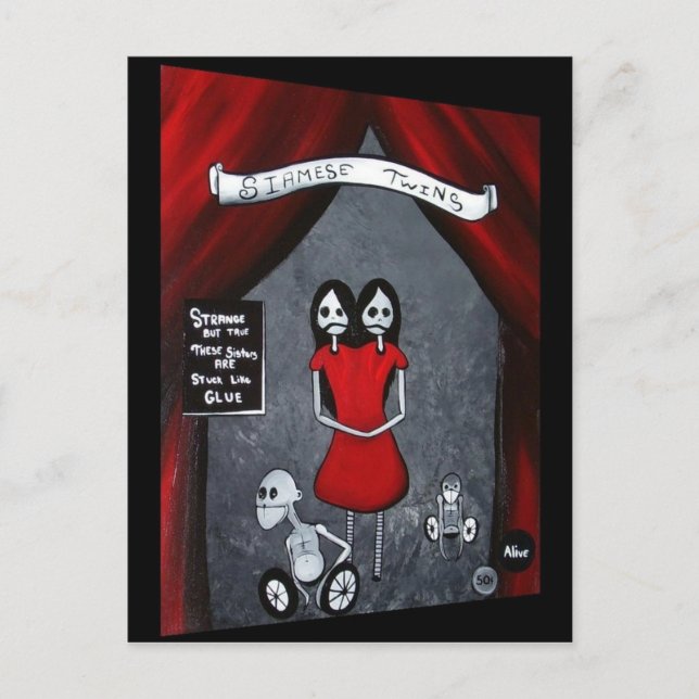 Cartão postal dos gêmeos siameses (Frente)