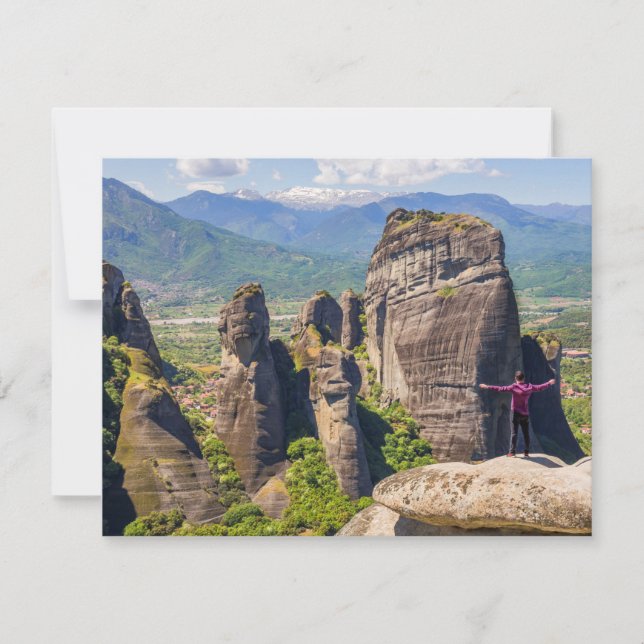 Cartão postal dos mosteiros de Meteora - Viagem de (Frente)