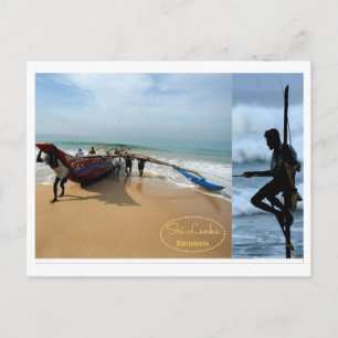 Cartão postal dos pescadores do Sri Lanka