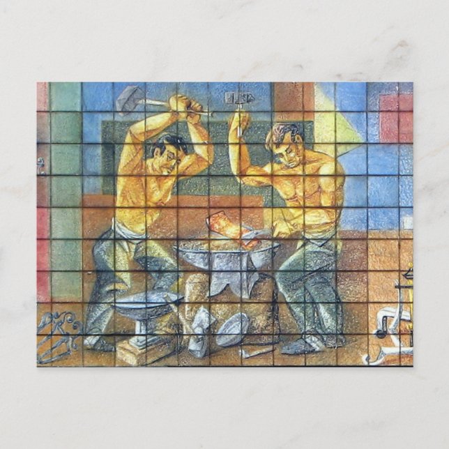 Cartão postal dos trabalhadores do ferro (Frente)