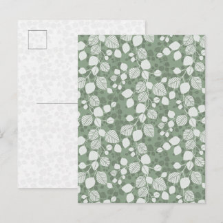 Cartão Postal Dossel de Folhagem Botânica Verde Sage Empoeirado