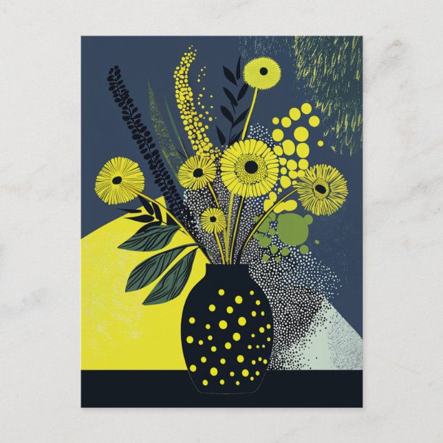 Cartão Postal Dot Dot Flower #005 (Frente)