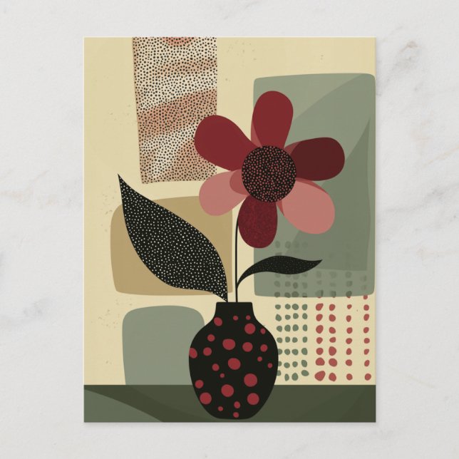 Cartão Postal Dot Dot Flower #020 (Frente)