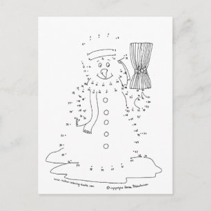 Cartão Postal Dot para Dot Snowman