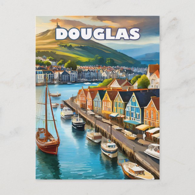 Cartão Postal Douglas, capitale animée de l'île de Man (Frente)