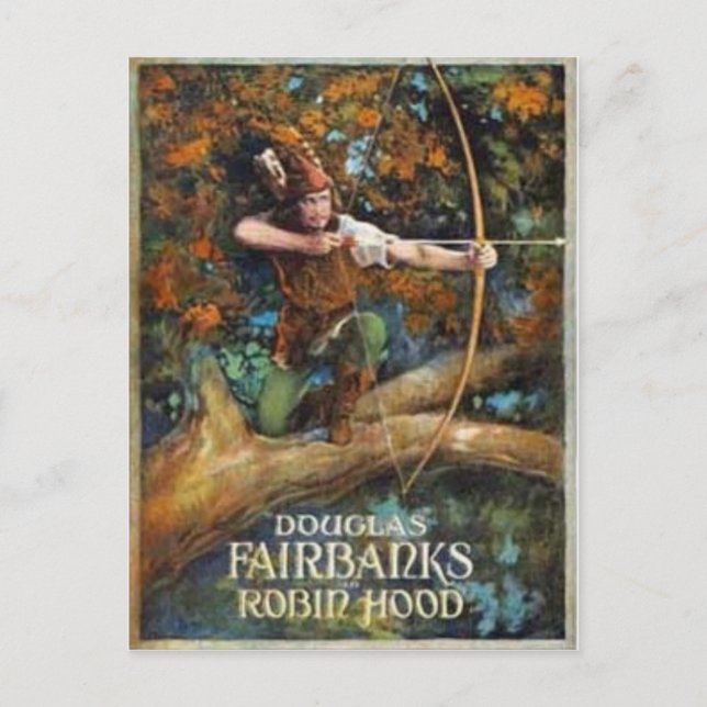 Cartão Postal Douglas Fairbanks como Robin Hood (Frente)